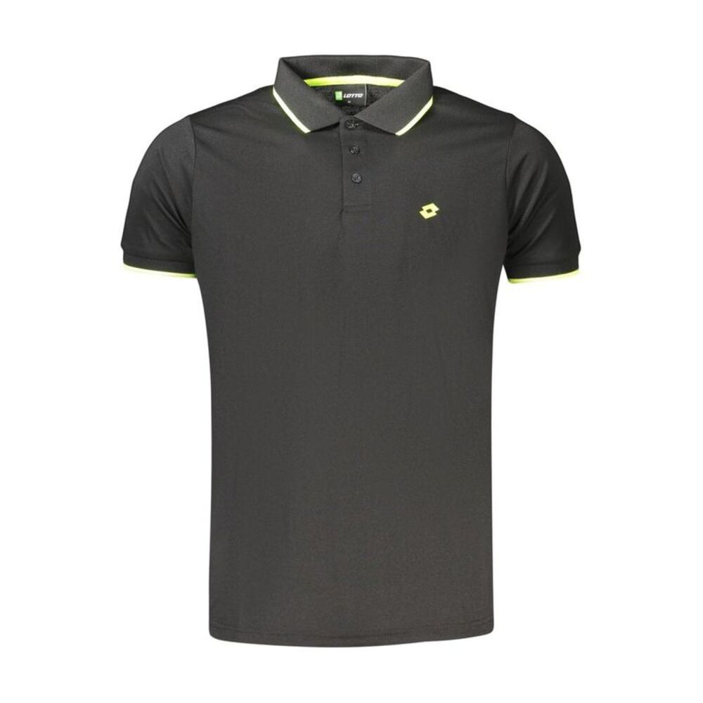 Lotto Black Polyester Men's Polo Men's Shirt